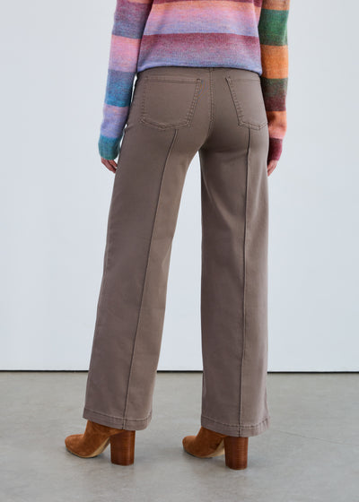 Olivia Wide Leg Jeans - Taupe