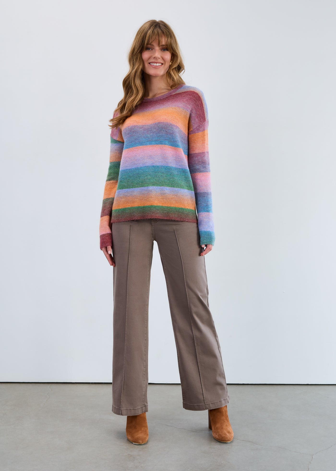 Olivia Wide Leg Jeans - Taupe