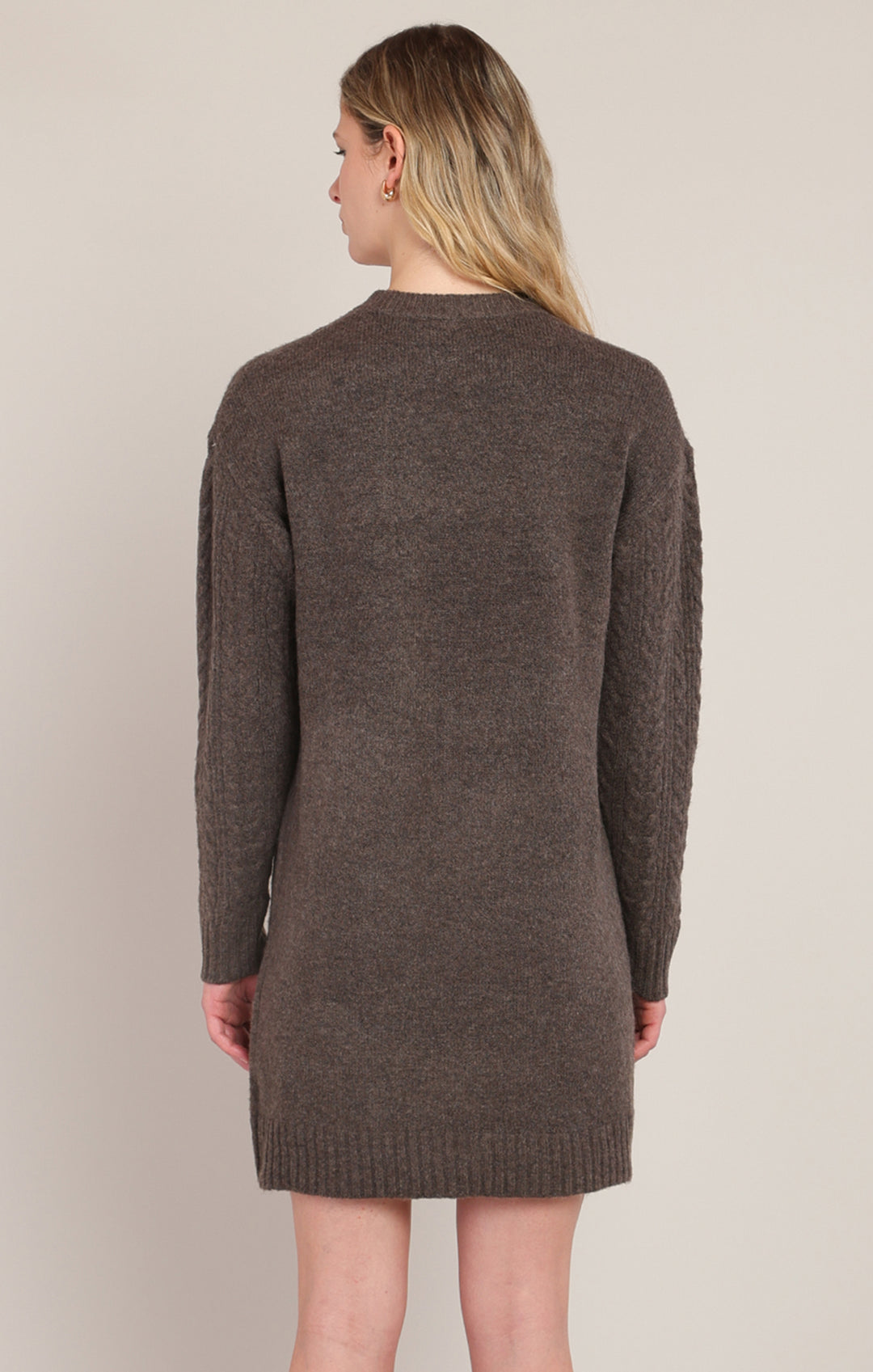 Cable Knit Dress - Chestnut Heather