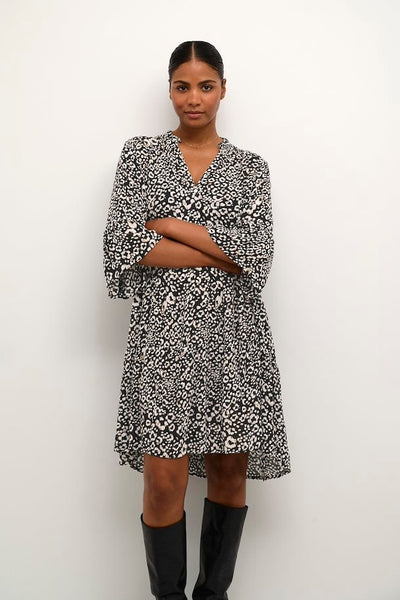 Maranatha Dress // Black/Chalk Leopard Print