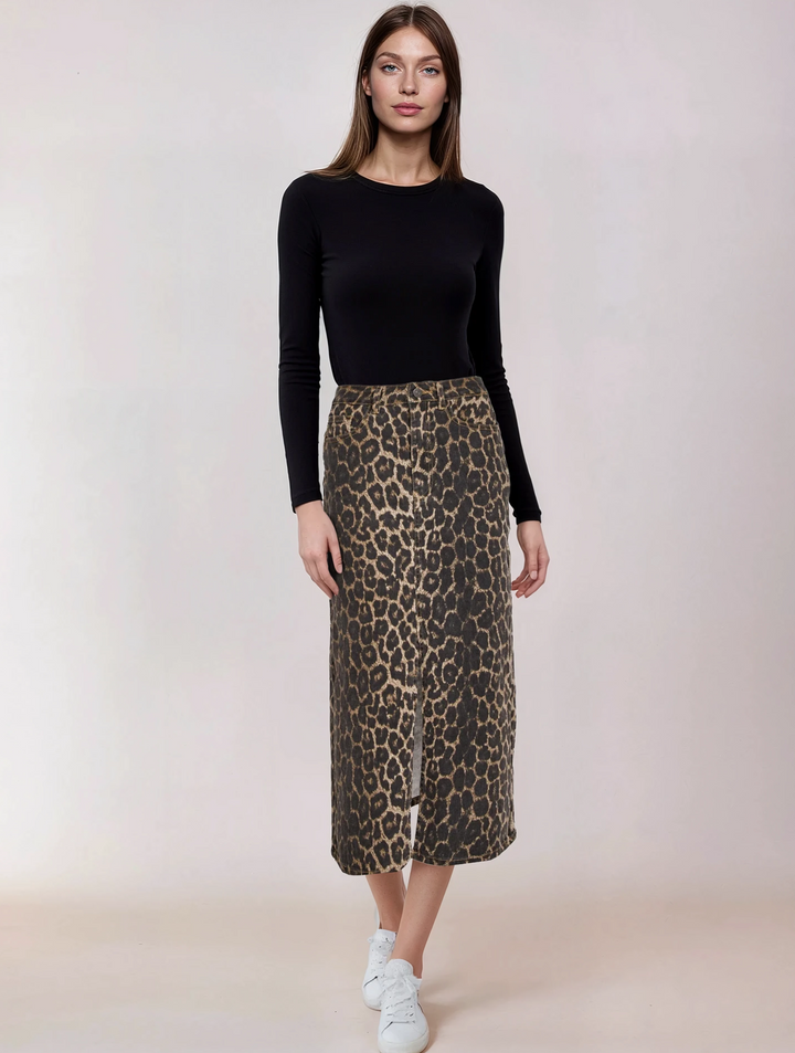 Fione Maxi Skirt - Leopard Print
