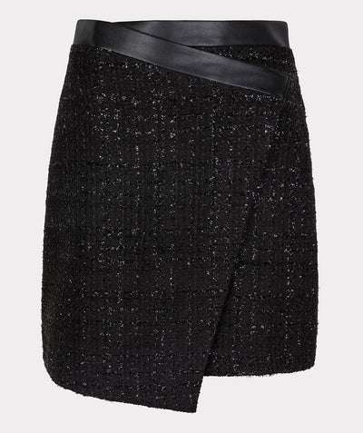 Skirt Tweed Overlap - Black