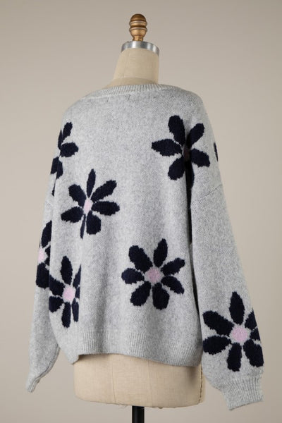 RESTOCKED!! My Cozy Daisy Flower Print Sweater