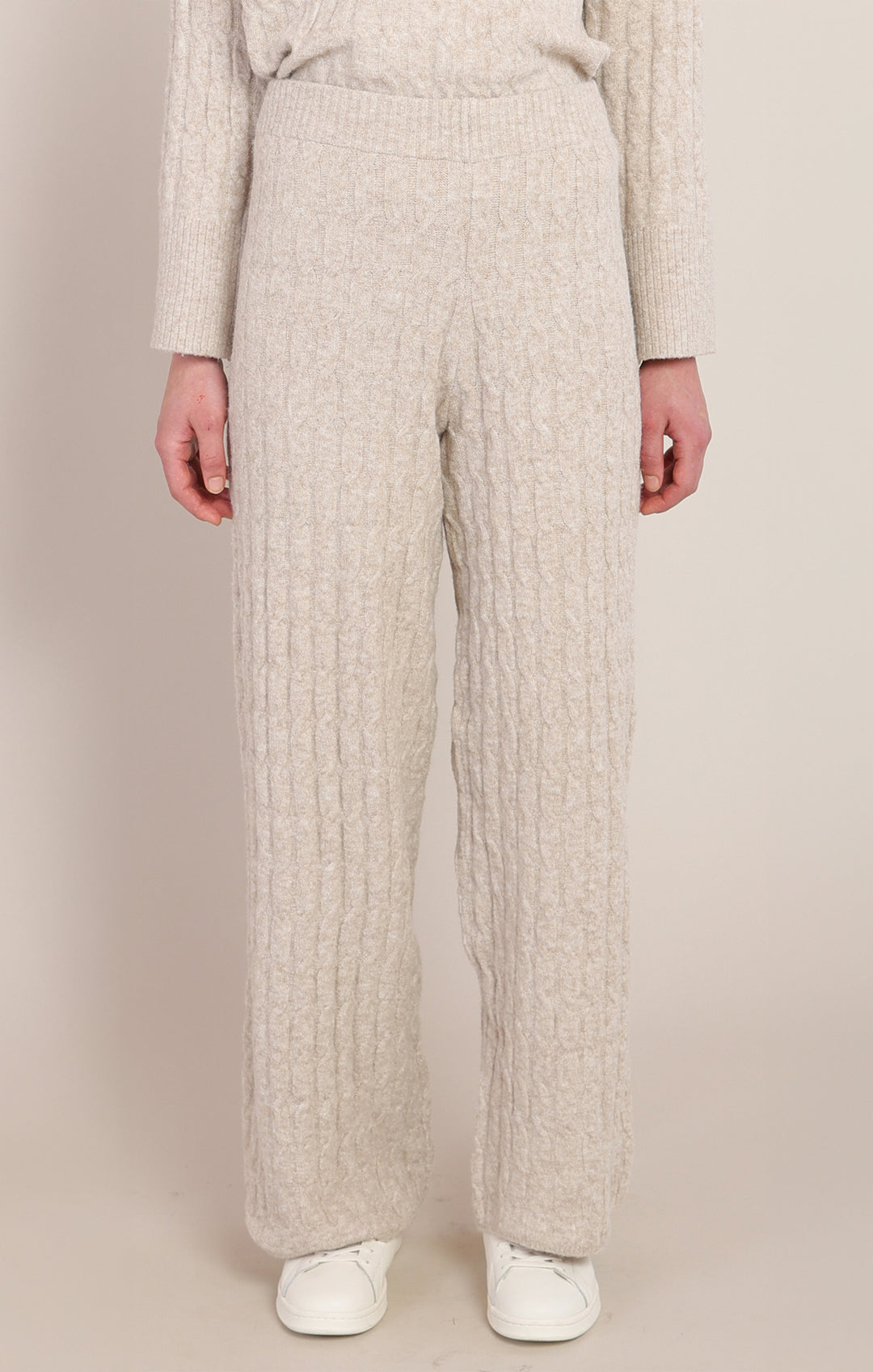 Cable Knit Pants - Beige