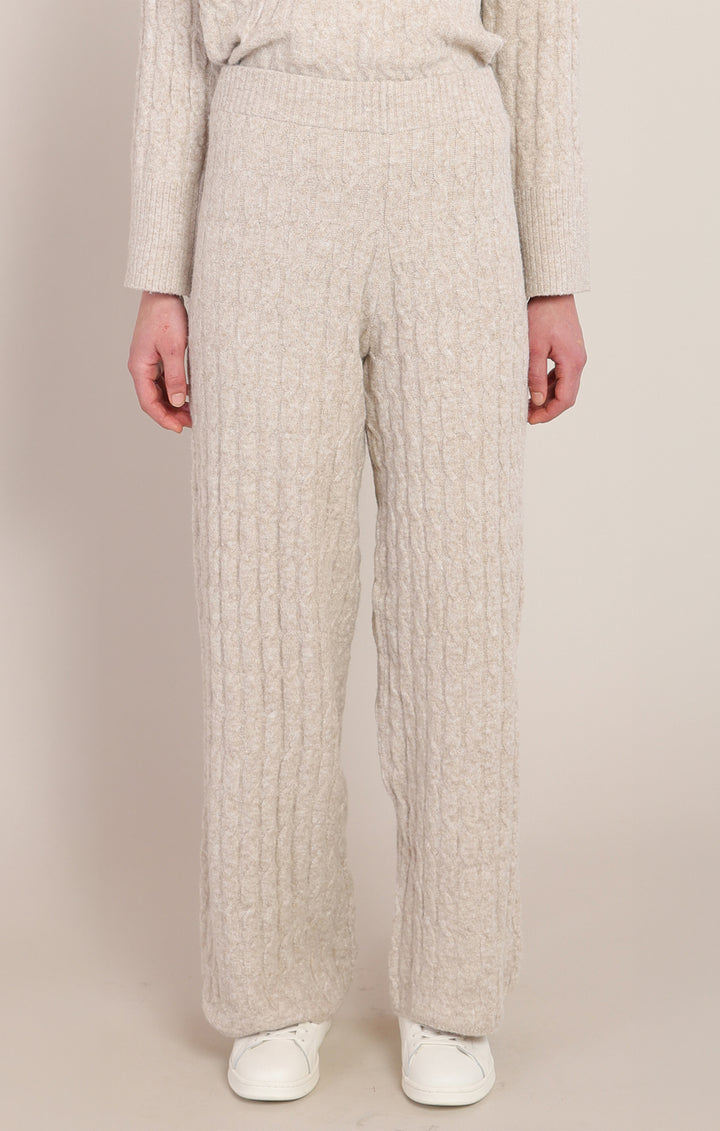 Cable Knit Pants - Beige