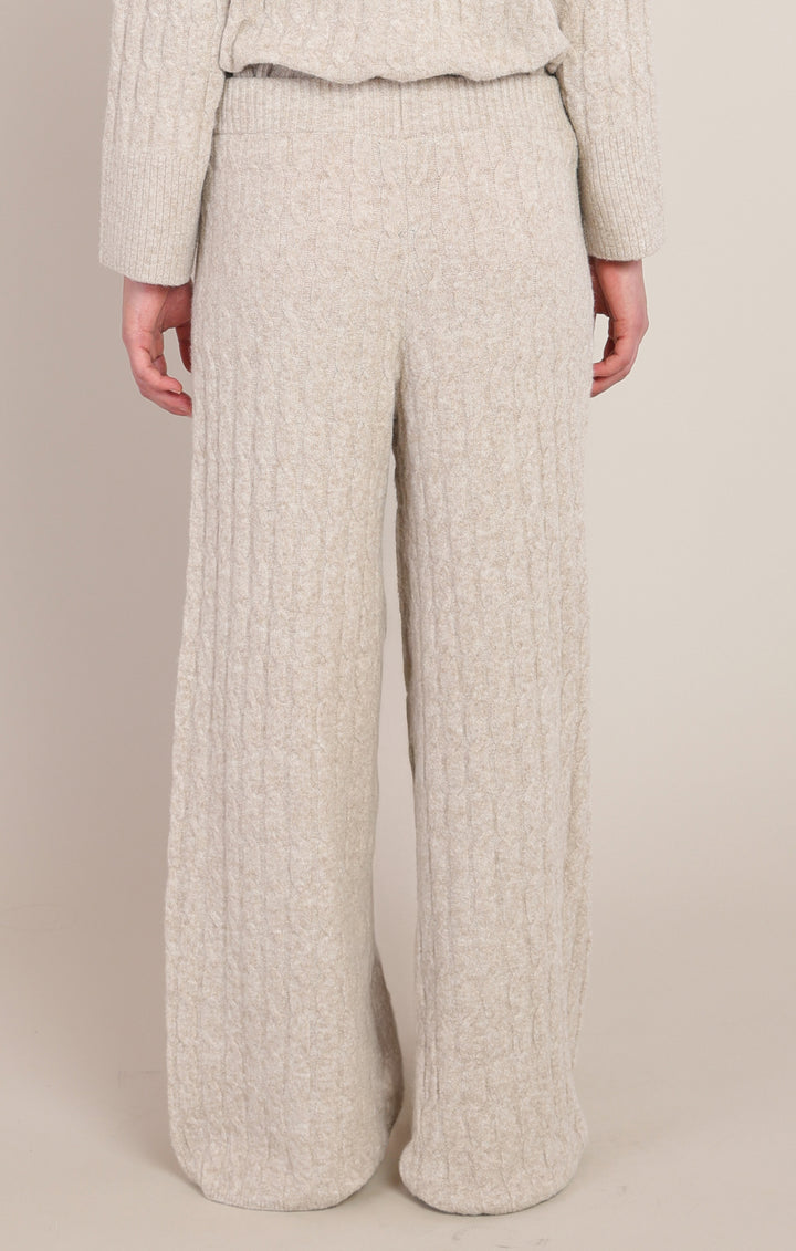 Cable Knit Pants - Beige