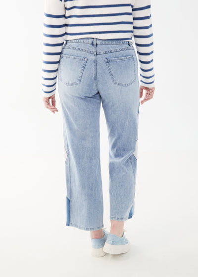 Olivia Wide Ankle Denim Jeans - Light Navy
