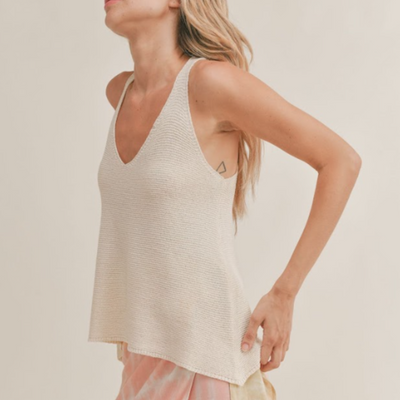 Of Earth Sweater Tank // Ivory