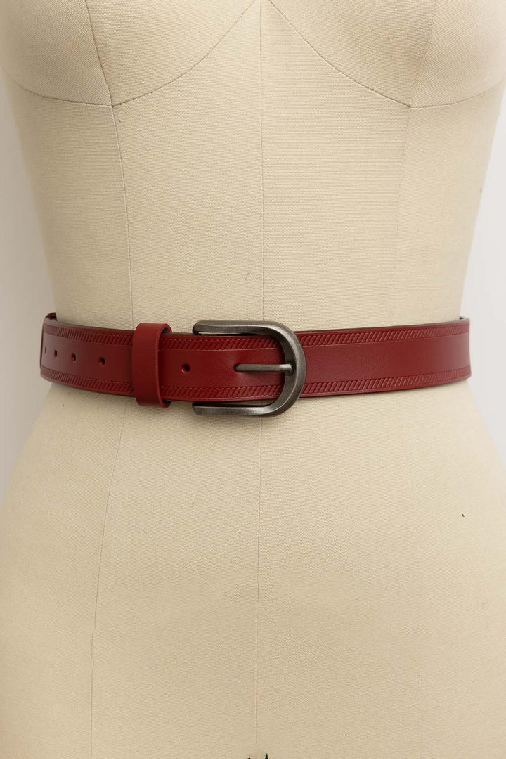 Pattern Pressed 100% Genuine Leather Belt