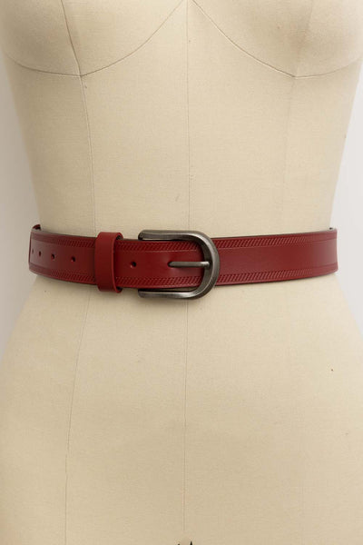 Pattern Pressed 100% Genuine Leather Belt