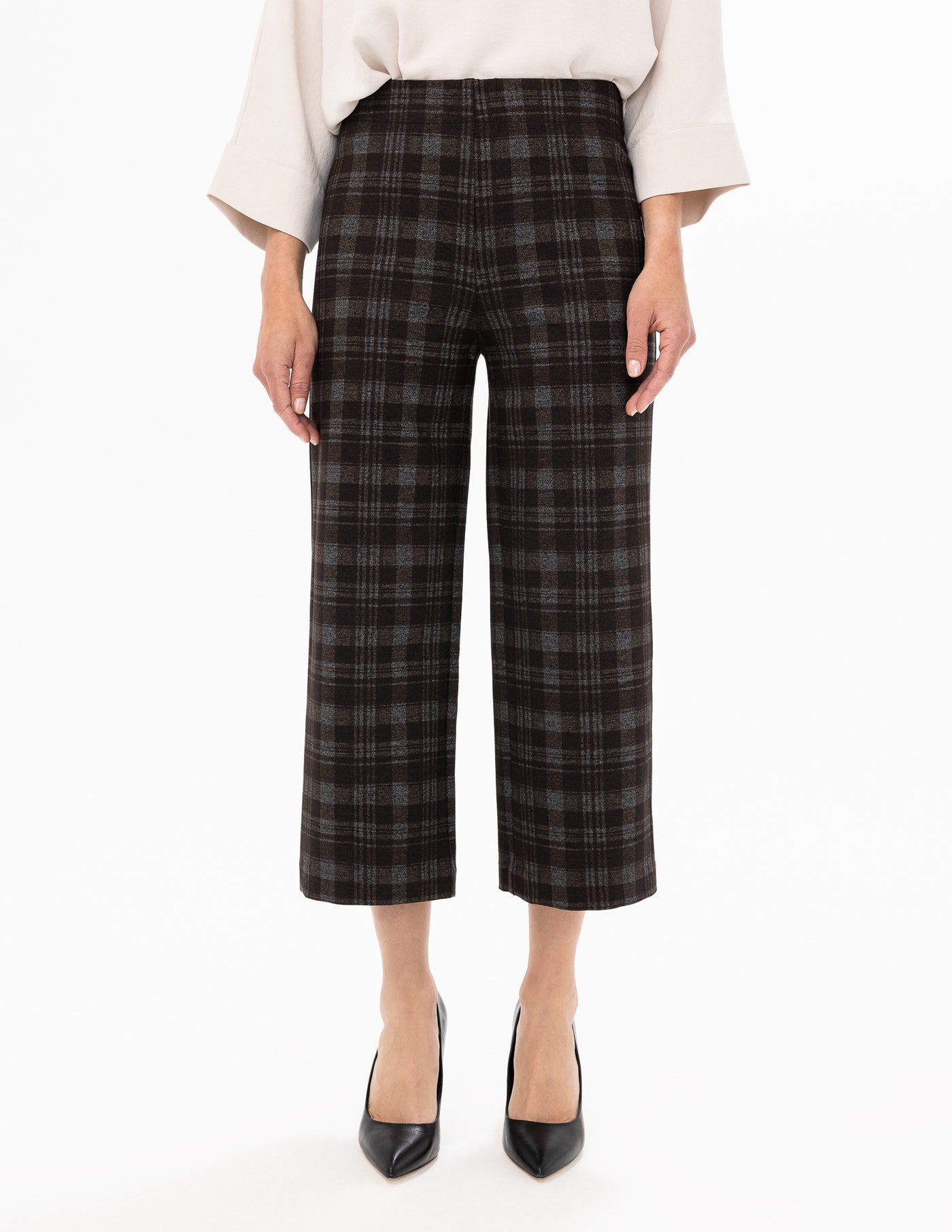 Pull On Knit Check Pants (Chocolate Combo)