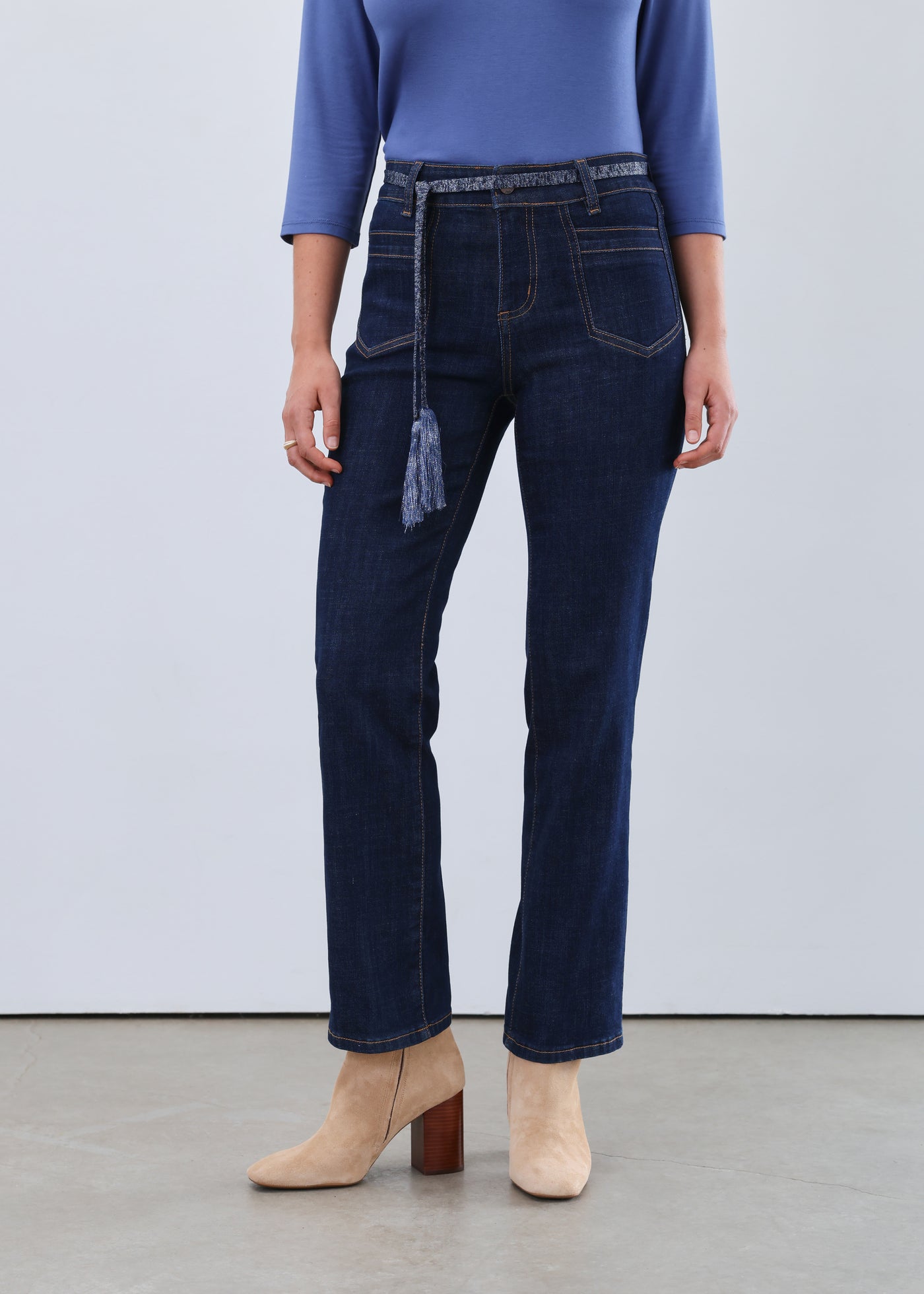 Christina Straight Ankle Jeans - Dark Rinse