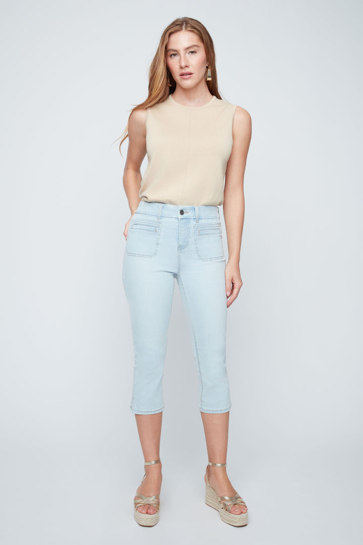 Designer Capri - Bleached Wash Blue