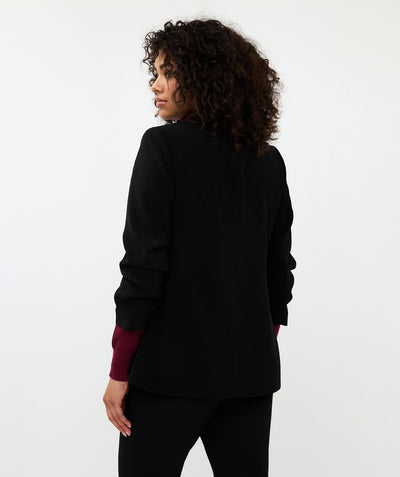 Gathered Sleeve City Blazer