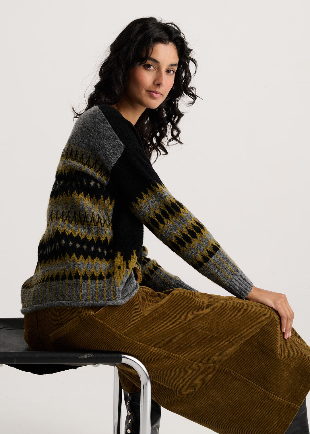 Jacquard Sweater - Black