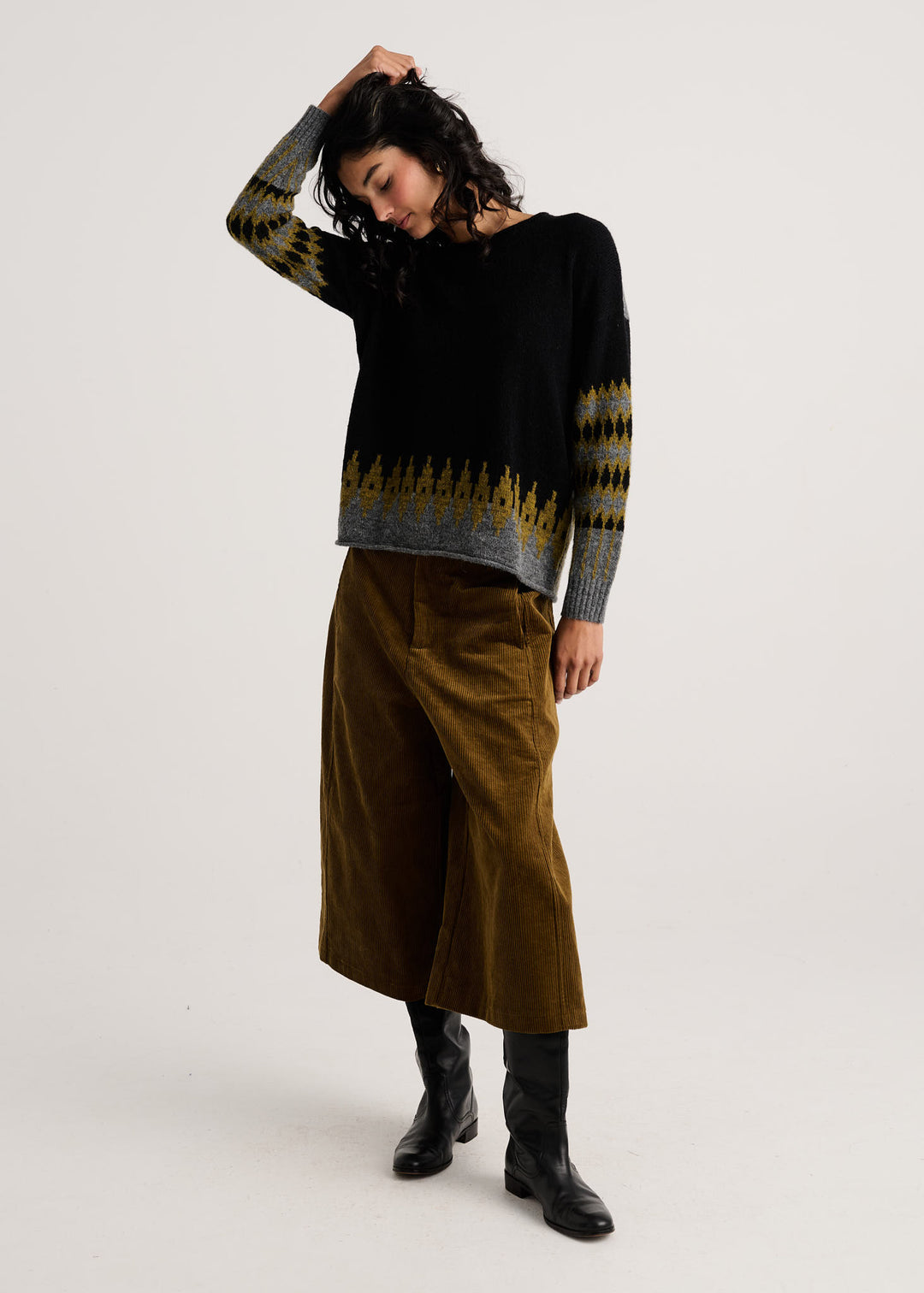 Jacquard Sweater - Black