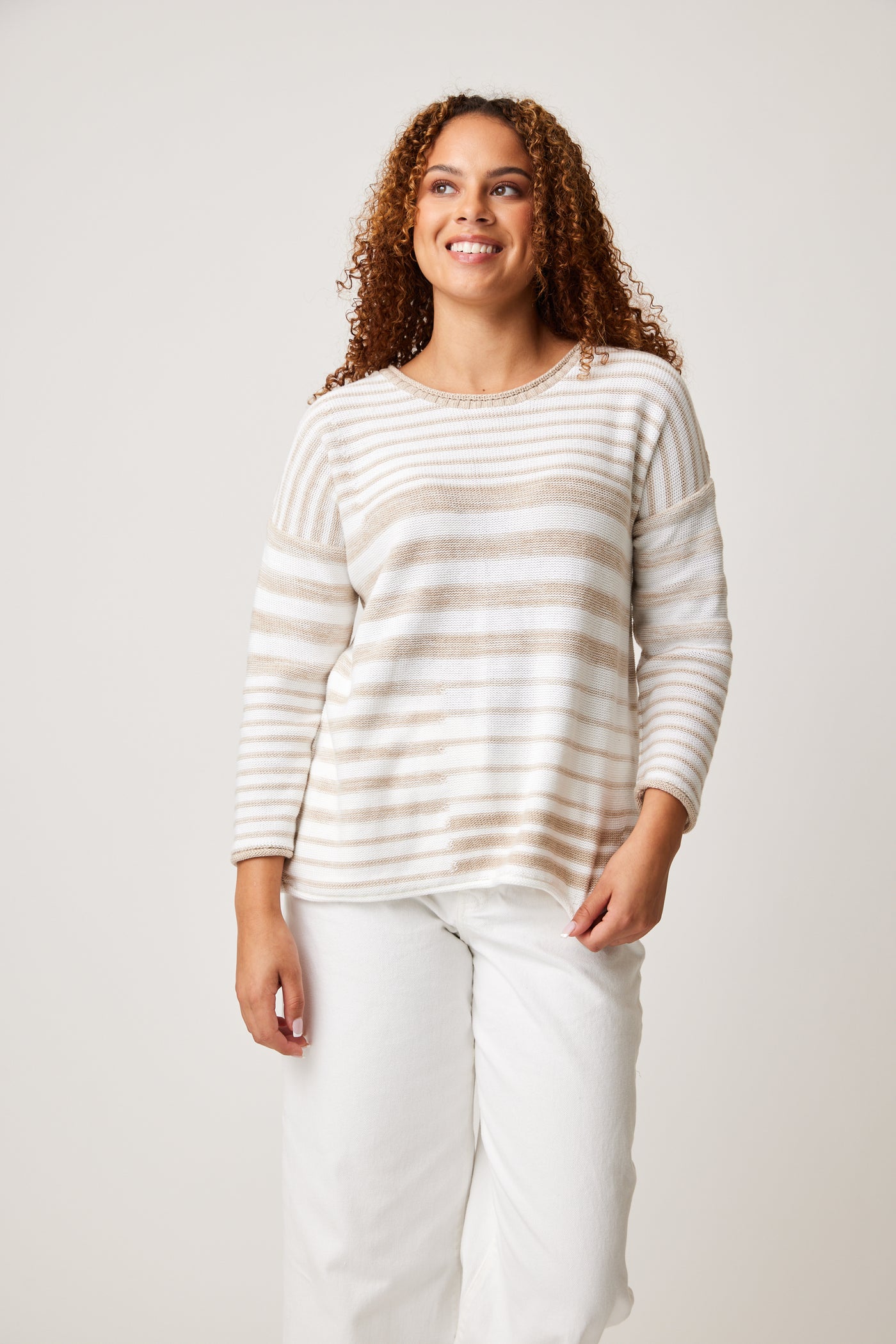 Oakley Stripe Sweater - White/Sand