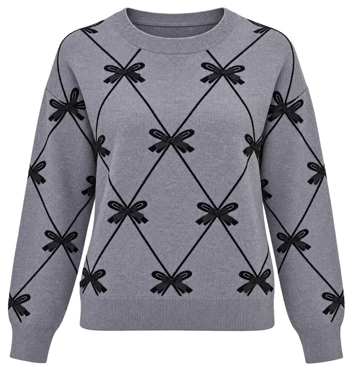 Bow Sweater - Melange Charcoal Mix