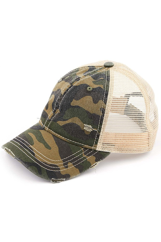 C.C Camouflage Pattern Baseball Cap with Mesh