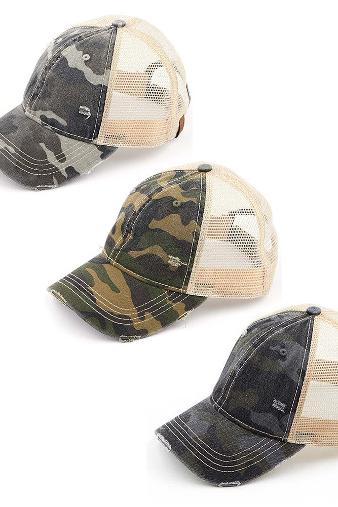 C.C Camouflage Pattern Baseball Cap with Mesh