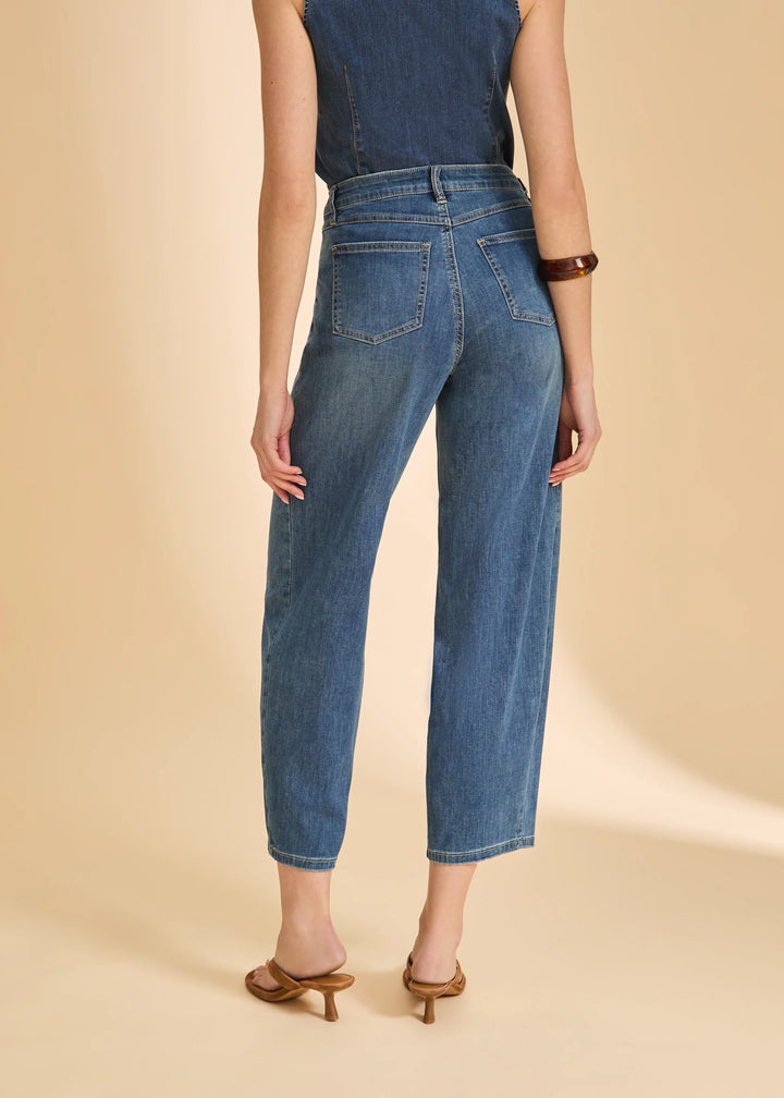 Girlfriend Barrel Ankle Denim - Dark Wash