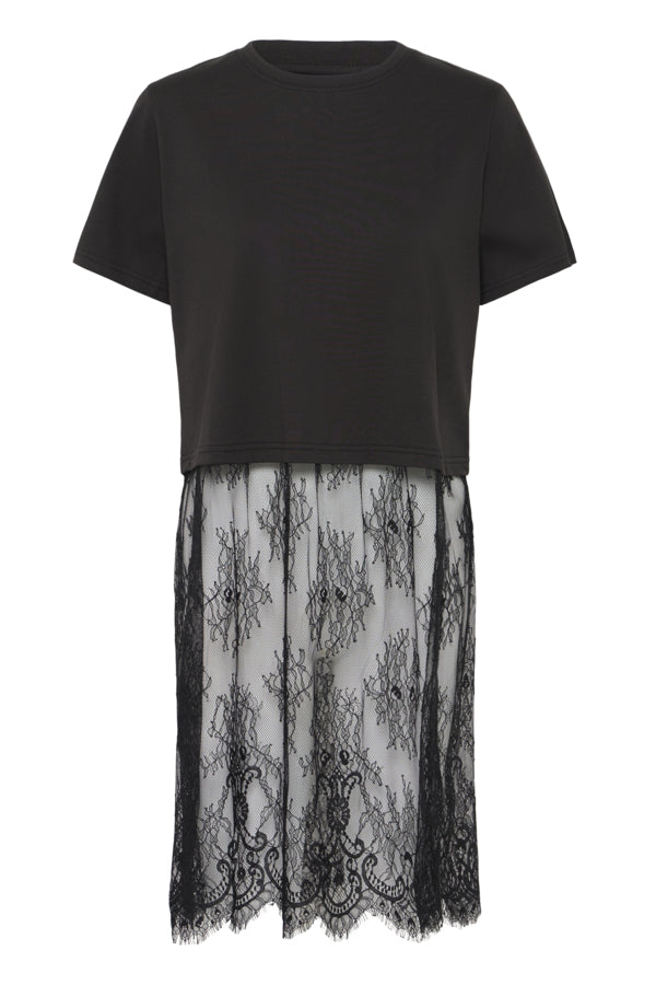 Palmer Lace Layering Dress - Black