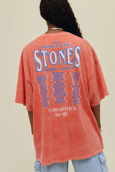 Rolling Stones World Tour 94-95 O/S Tee - Tiger Lily Acid Wash