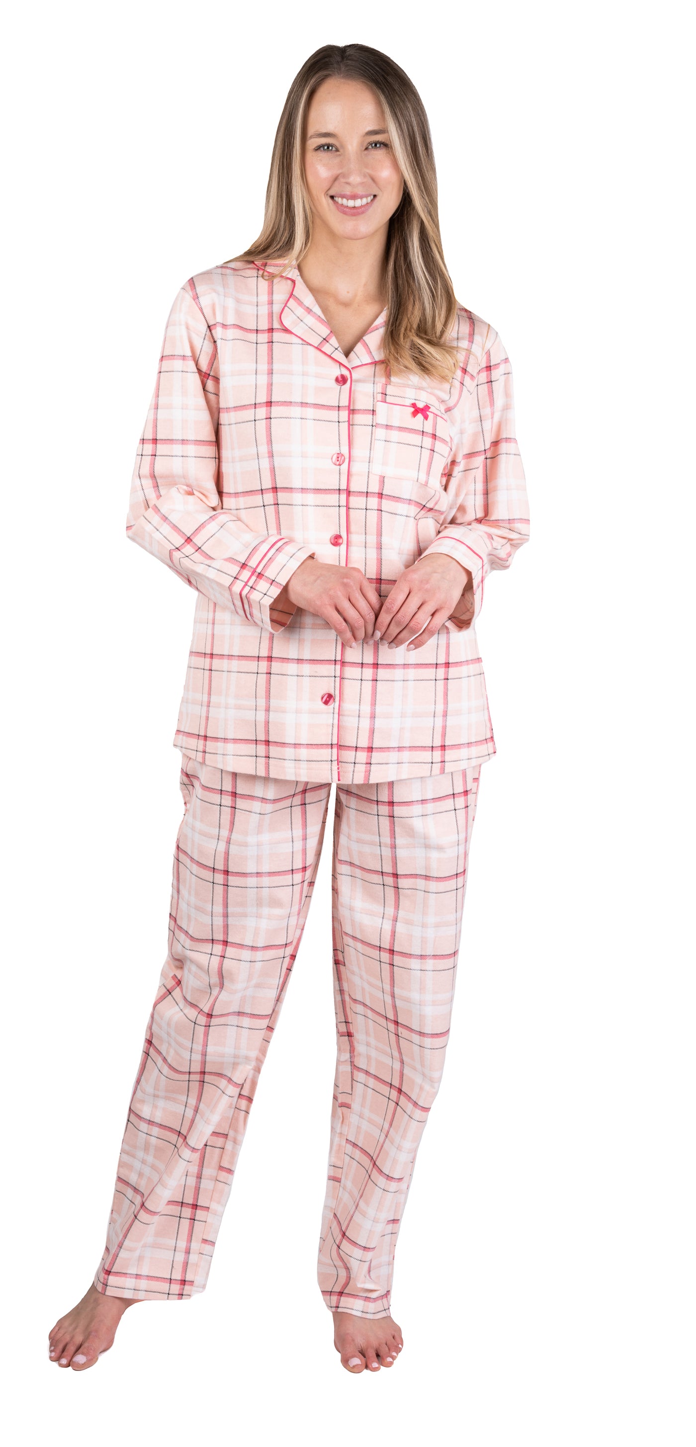 2 Piece Flannel Pyjama Set (Pink Plaid)