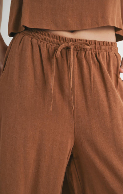 Sugar Loaf Linen Pants - Brown