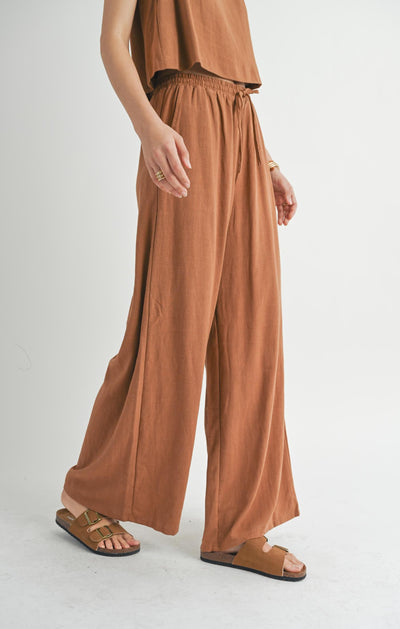 Sugar Loaf Linen Pants - Brown