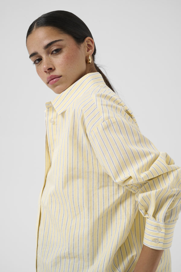Aster Shirt - Sunlight Chalk Black Stripe / Yellow