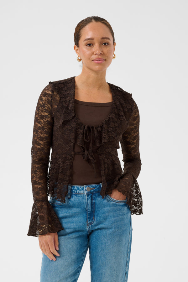 Aviccy Lace Blouse - Coffee Bean