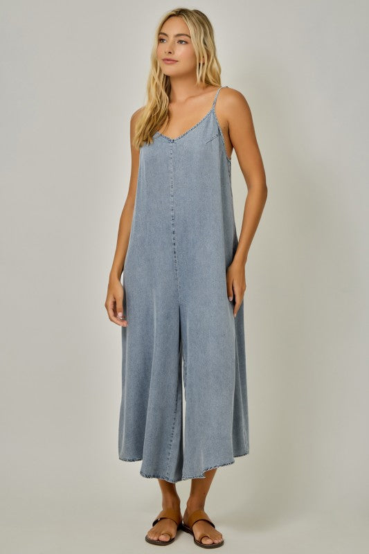 Wide Leg Spaghetti Strap Jumpsuit