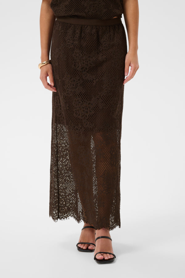 Cornelia Lace Skirt - Coffee Bean