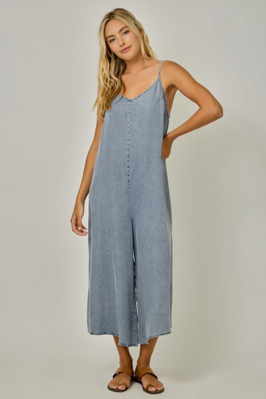 Wide Leg Spaghetti Strap Jumpsuit