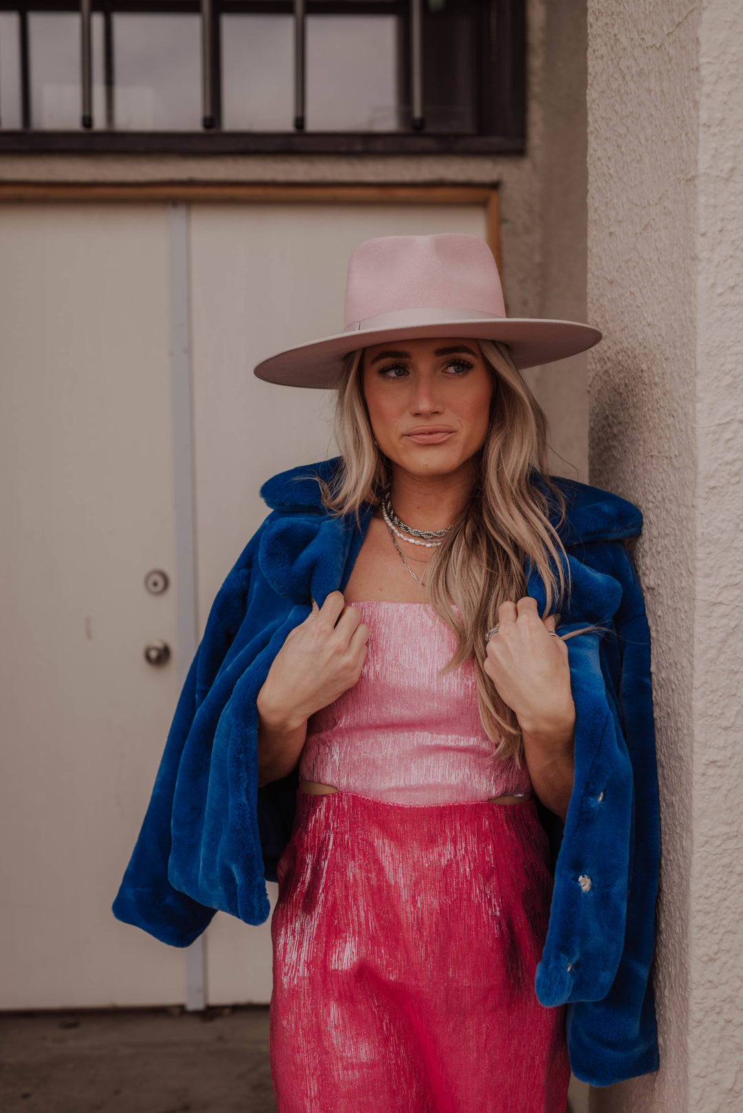 Vida Lurex Midi Dress - Pink