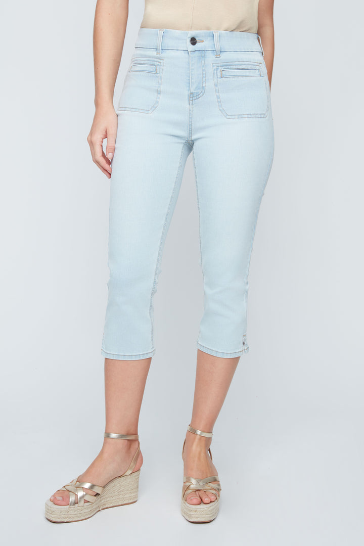 Designer Capri - Bleached Wash Blue