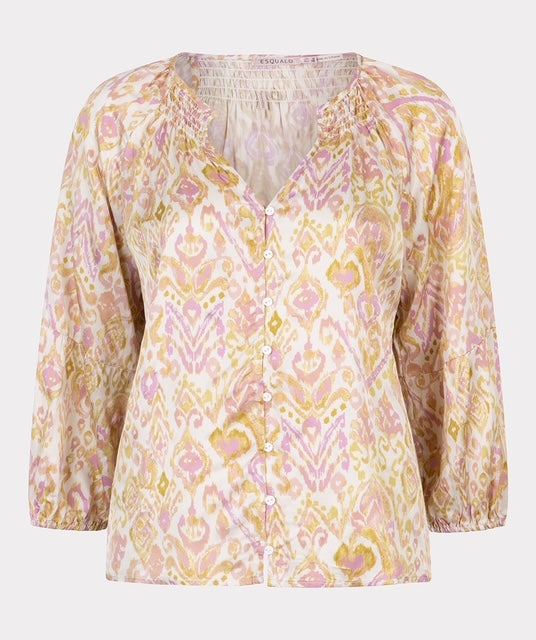 Astro Button Through Solar Blouse - Multi Print