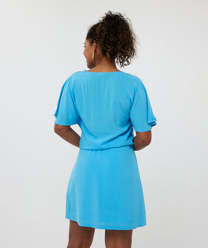 Tunic Dress with Embelishment - Blue
