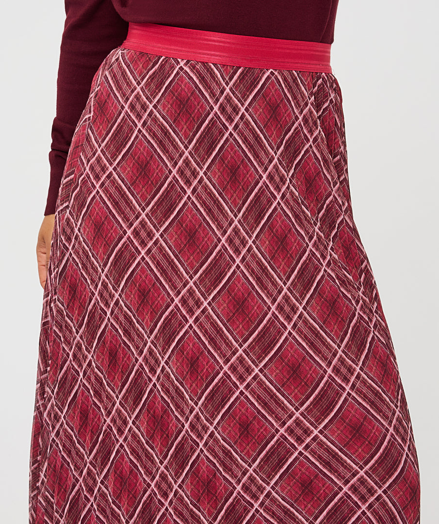 Plisse Skirt - Autumn Check