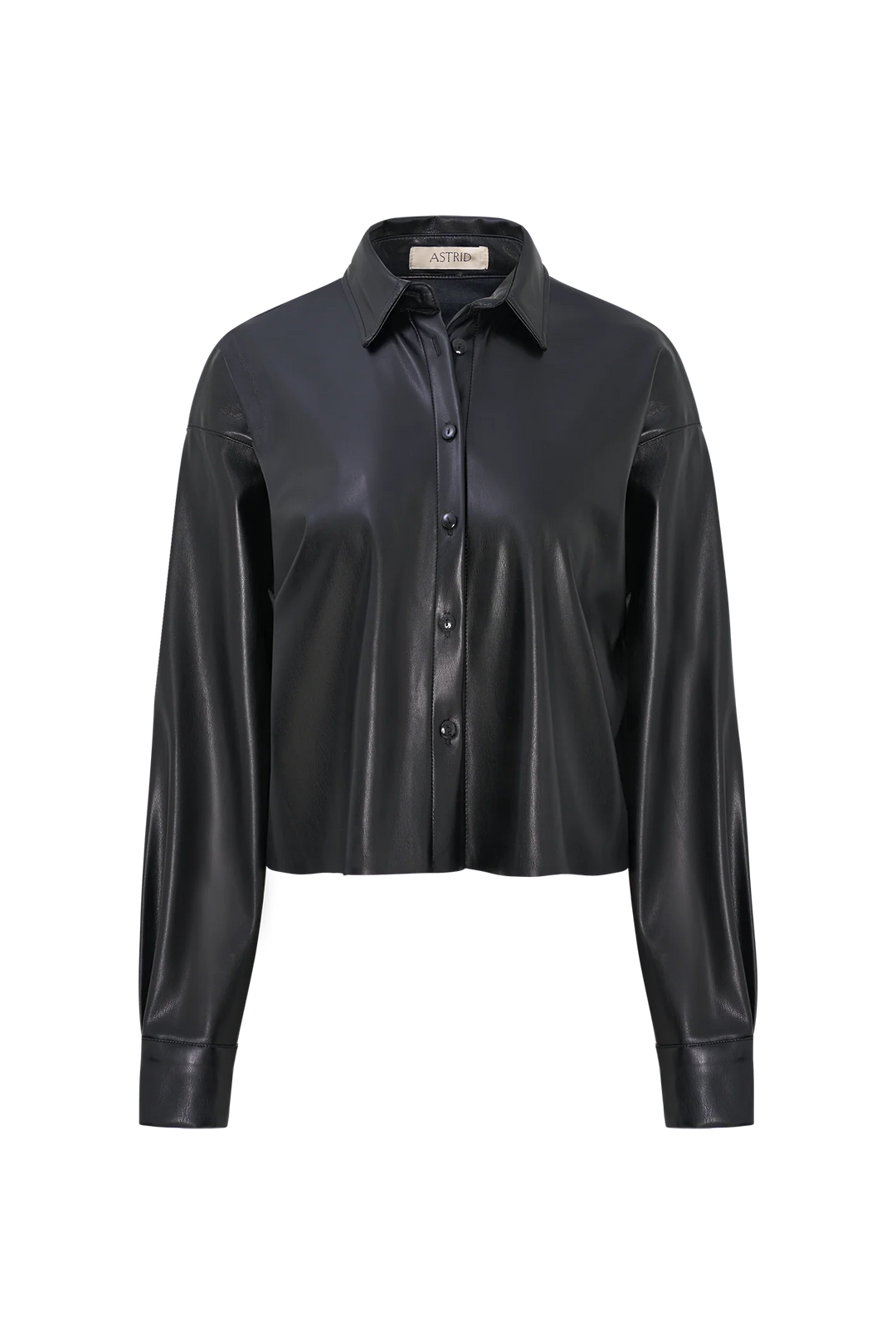Black leather shirt on a white background