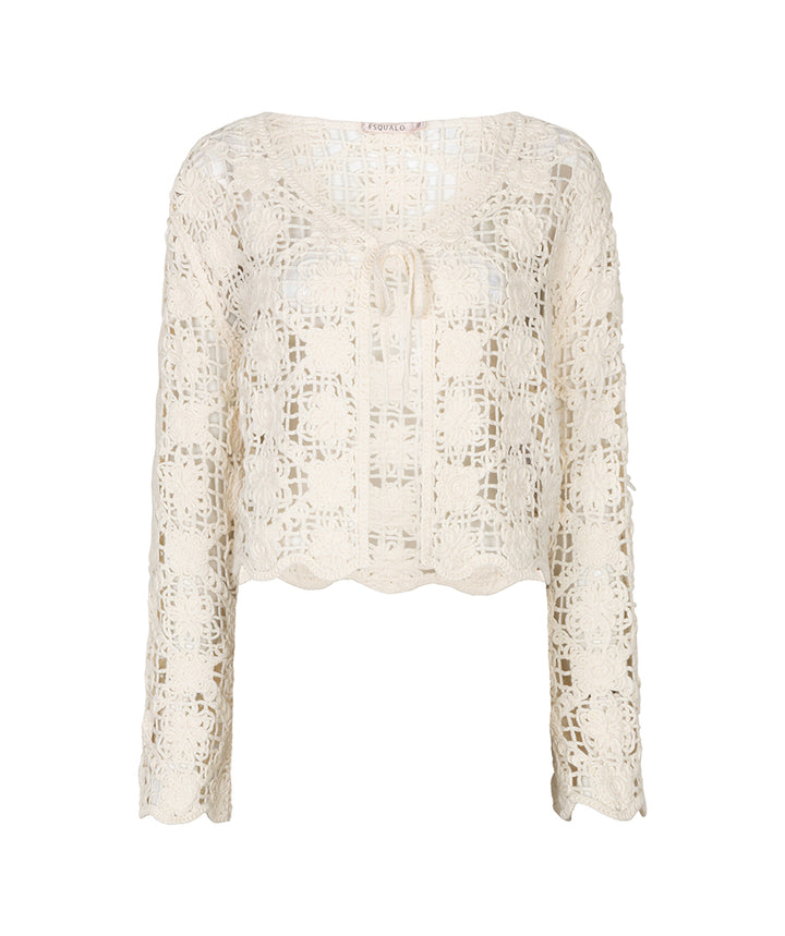 Tape Yarn Cardigan - Natural