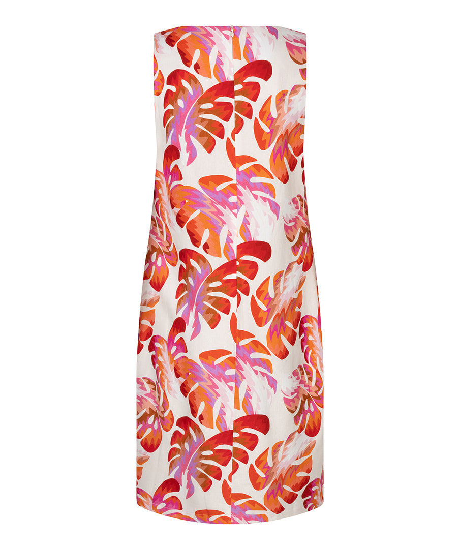 Colorful floral-patterned dress on a white background