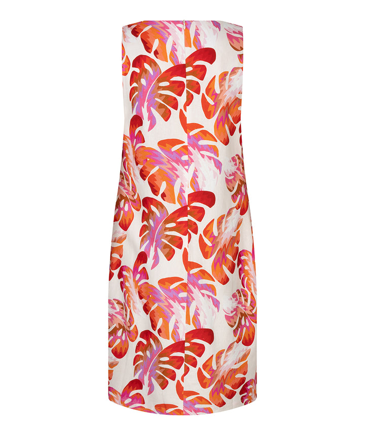 Colorful floral-patterned dress on a white background