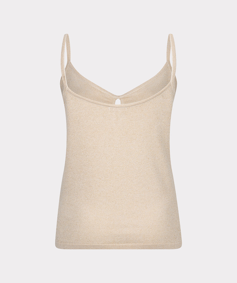 Lurex String Tie Camisole - Sand