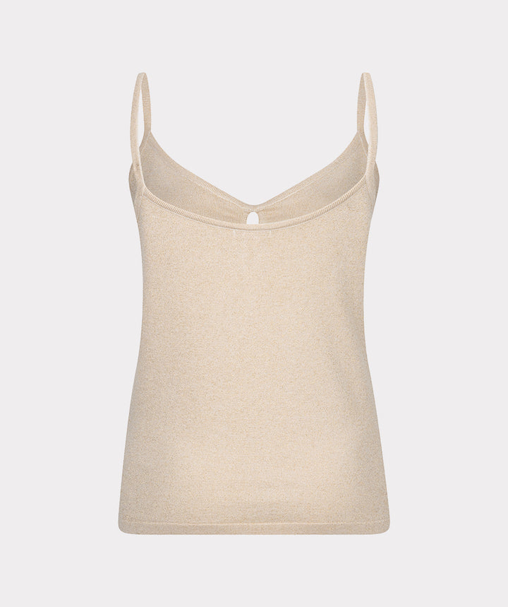 Lurex String Tie Camisole - Sand