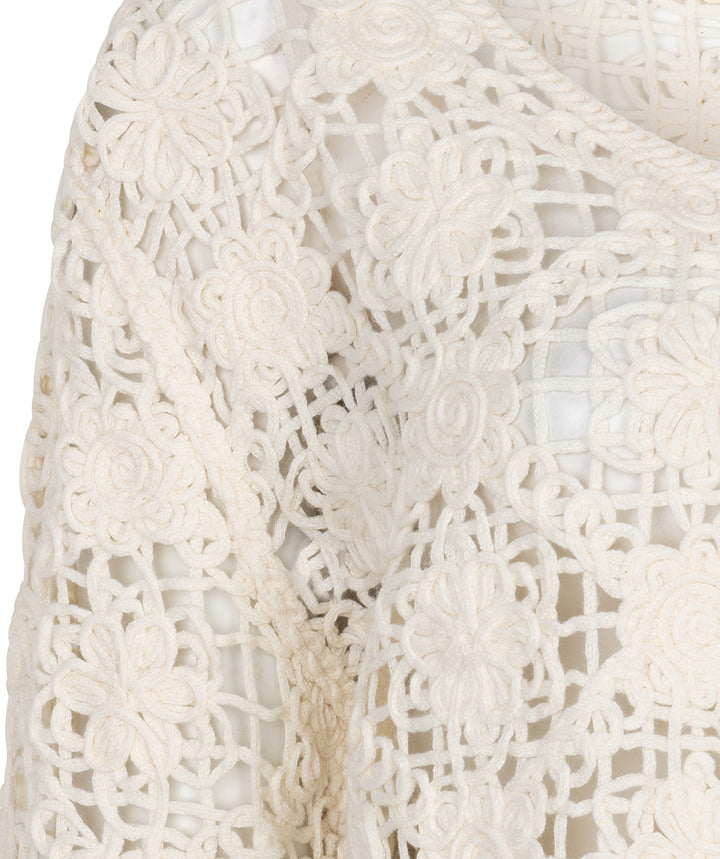 Close-up of a white lace garment