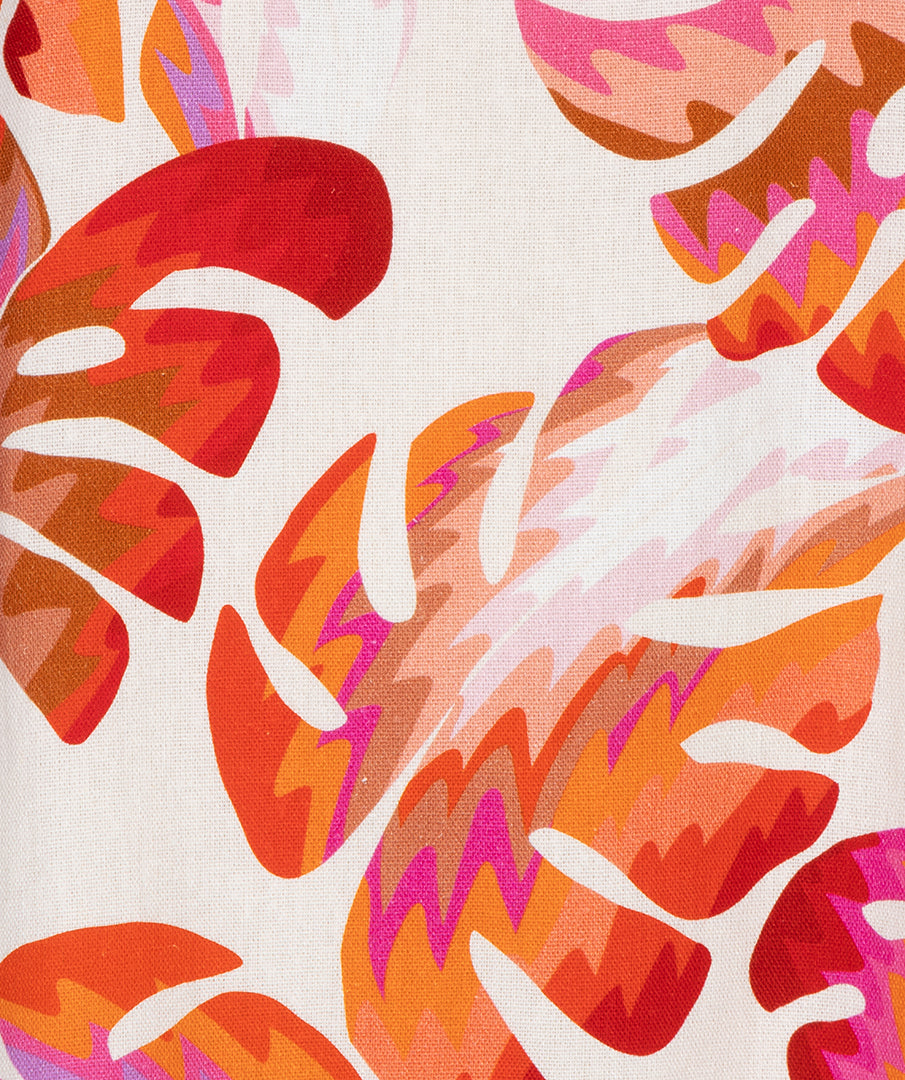 Colorful abstract leaf pattern on a white background