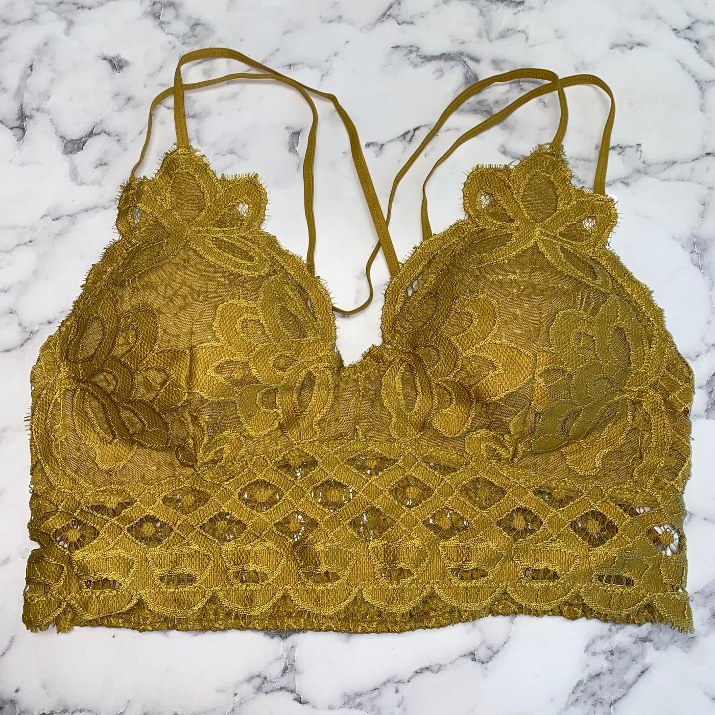 Crochet & Lace Bralette // Sheen Gold