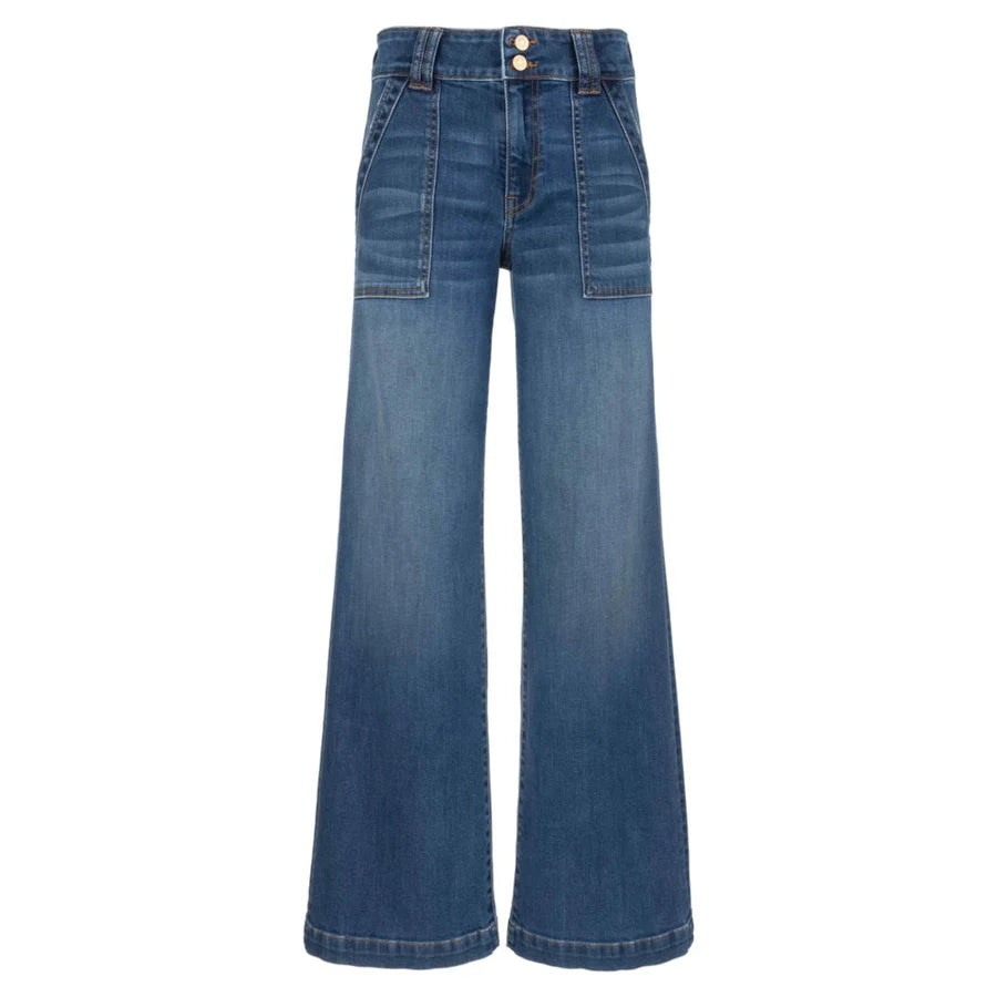 Blue jeans on a white background